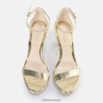 Snake Gold Buffalo Monroe 2 heeled sandal vegan |Sandals F06ZHH230 - Image 6