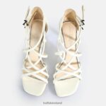 White Buffalo Blair Cage Heeled Sandals vegan |Sandals F06ZHH282 - Image 3