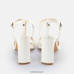 White Buffalo Jean Cage Heeled Sandals vegan |Sandals F06ZHH528 - Image 4