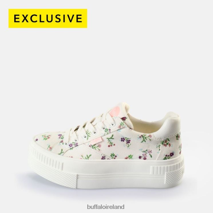 white_flowers_buffalo_paired_sneakers_low_vegan_sneakers_f06zhh661.jpg White/Flowers Buffalo Paired Sneakers Low vegan |Sneakers F06ZHH661 - Image 1