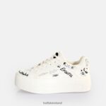 White Graffiti Buffalo Paired Laceup LO Sneaker Low vegan |Sneakers F06ZHH545