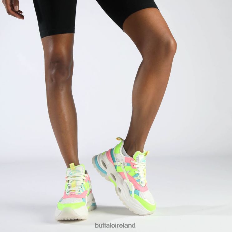 White/Neon Multicolour Buffalo Triplet Hollow Sneakers Low vegan |Sneakers F06ZHH128 - Image 2