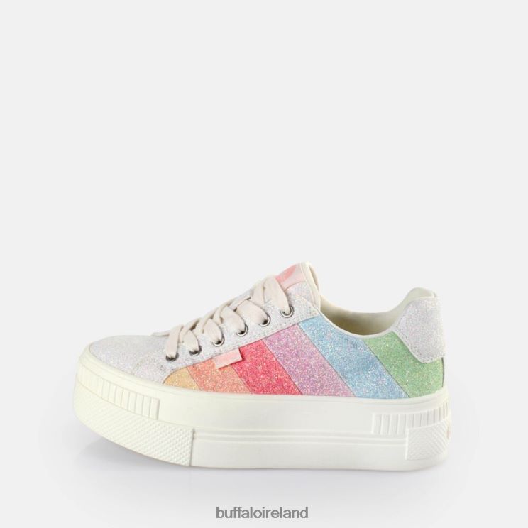 white_rainbow_buffalo_paired_sneakers_low_vegan_sneakers_f06zhh457.jpg White/Rainbow Buffalo Paired Sneakers Low vegan |Sneakers F06ZHH457 - Image 1