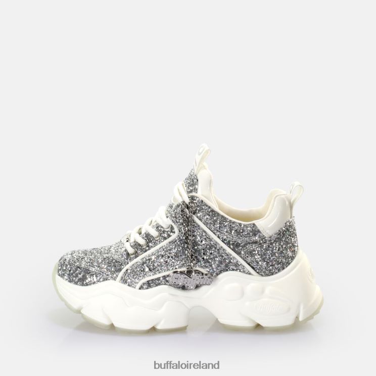 White/Silver Buffalo Binary Glam Sneaker Sneaker Low vegan |Sneakers F06ZHH501 - Image 2