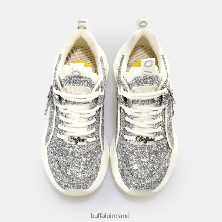 White/Silver Buffalo Binary Glam Sneaker Sneaker Low vegan |Sneakers F06ZHH501 - Image 7